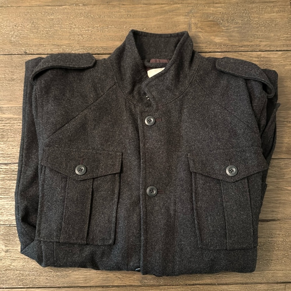 Men’s Dark Grey Old Navy Military Wools Coat Large